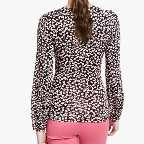 Boden Elodie Top - Faux Wrap Abstract Print V Neck Blouse Size 6 - Picture 4 of 8